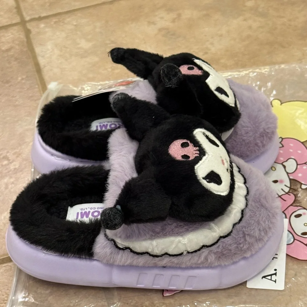 SANRIO toddlers Kuromi & My Melody Fluffy Slippers